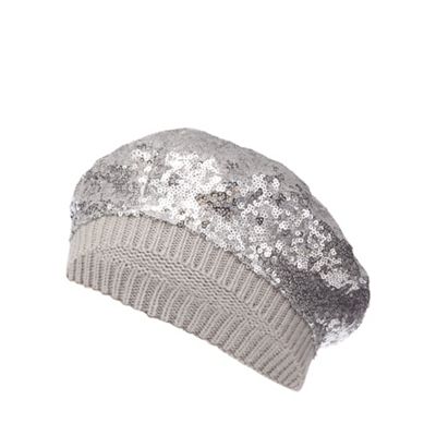 bluezoo bluezoo Girls' silver sequin beret hat